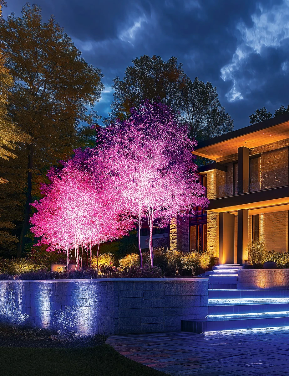 WAC showcase lighting highlighting planting beds
